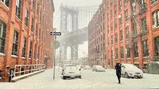 NYC Snow Storm Kenan Dumbo Brooklyn New York 2022 [4K HDR]