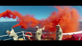Coast Guard shoots .50 Cal at floating target