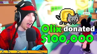 I Donated $100,000 ROBUX to Roblox Streamers...