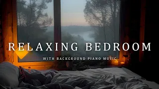 Piano Background Music - Relaxing Moments In Cozy Bedroom With Soothing Piano Music ☂️