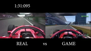 F1 China 2018 Onboard Pole Lap Vettel vs Game F1 2018