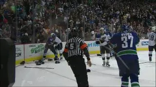 Late Game Brawl Erupts as the Canucks Win Game 2 3-0 in HD