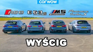 Audi RS6 v BMW M5 v AMG E63 v Porsche Panamera - WYŚCIG
