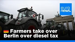 Angry German farmers drive their tractors to Berlin over diesel tax