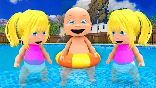 Baby Goes to GIRLS ONLY Pool Party!