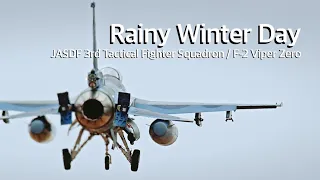 冬の終わりの雨　航空自衛隊 百里基地 F-2戦闘機 　“ Rainy Winter Day “ JASDF 3sq F-2 ViperZero