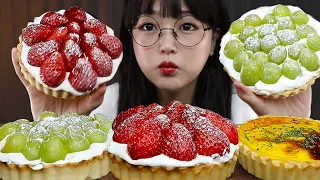 ASMR | SUB | GREEN GRAPES, STRAWBERRY, EGG TARTS🥧 | COOKING & MUKBANG | EATING SOUNDS