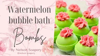 Let’s make watermelon Bath bombs with bubble frosting - Recipe included