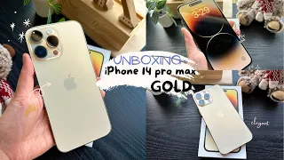 UNBOXING IPHONE 14 PRO MAX GOLD | AESTHETIC ASMR | 2023