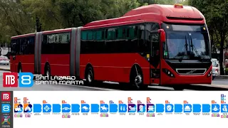 Anuncio de Próximas Estaciones de la Línea 8 del Metrobus (San Lázaro - Santa Marta) (Propuesta)