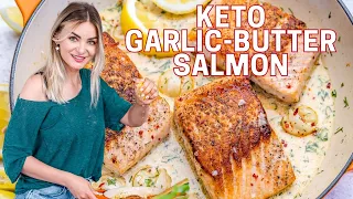Creamy Garlic Butter Salmon (Keto Recipe) | Blondelish