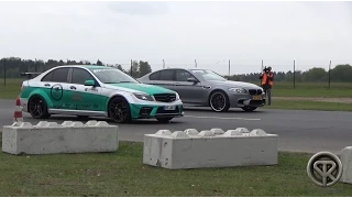 DRAG RACE: Mercedes C63 AMG VS BMW M5 F10