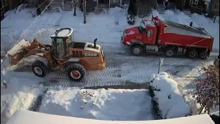 City of Toronto snow removal from residential street. Jan 25, 2022