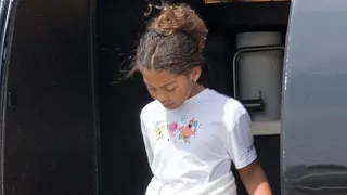 After supporting her sister Blue Ivy, Rumi Carter, 5, was spotted arriving in London with Beyonce...