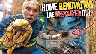 BRILLO MY ARMADILLO DESTROYED HIS ENCLOSURE!! DIY FIX?? | BRIAN BARCZYK