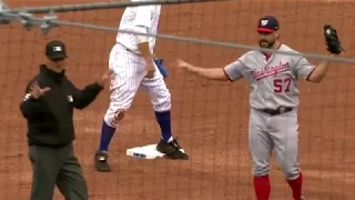 Bryce Harper throws out Ben Zobrist at second