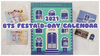 ✨ UNBOXING BTS 2021 FESTA D-DAY CALENDAR (spoilers for all doors, photocards, & merch!)