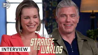 Star Trek: Strange New Worlds Season 2: Anson Mount & Rebecca Romijn on taking chances, Pike's hair!