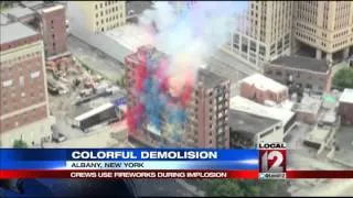 11 story Albany hotel demolished amid fireworks