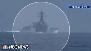 Chinese warship has close call with American destroyer in Taiwan Strait