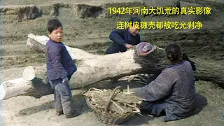 1942年河南大饥荒的真实纪录片，连树皮糠壳都被吃光剥净