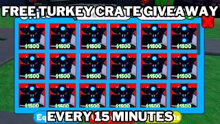 🔴LIVE🔴MYTHIC And TURKEY CRATE Giveaway Every 15 Minutes In Toilet Tower Defense