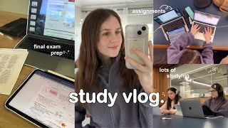 STUDY VLOG 🎧 all nighter, final exam prep, finishing assignments, lots of studying & uni days ₊˚⊹♡