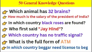 50 Most important General Knowledge Questions and Answers in English / Indian GK Quiz /