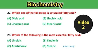 Biochemistry MCQ With Answers- Biochemistry MCQ-Series Videos - part 2