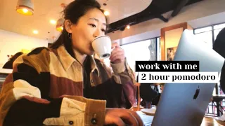 Work and Study With Me | 2 HOURS | Coffee Shop Background Noise | Pomodoro with Timer