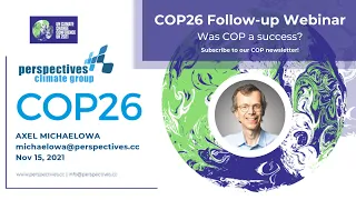 Cop26 Follow-up webinar - Axel Michaelowa