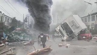 Massive Destruction in China! Huge Tornado struck the city of Suqian, Jiangsu province