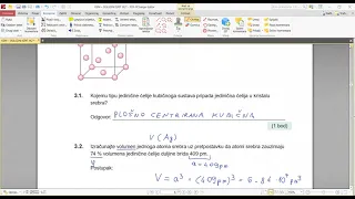 Matura 2022 - Kemija - Ispitna knjižica 2, zadaci 1-6 (ogledni ispit)