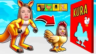 ZAMIENIAM SIĘ W ZWIERZĘTA, ŻEBY PRZEJŚĆ OBBY W ROBLOX 🐔