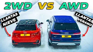 Llantas de invierno 2WD VS Llantas de verano AWD: ARRANCONES EN NIEVE