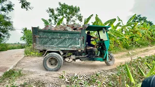 AMAZING TRUCK || Công nông siêu khủng chở cát vàng đổ ben xem cực đã , Máy xúc hitachi múc cát