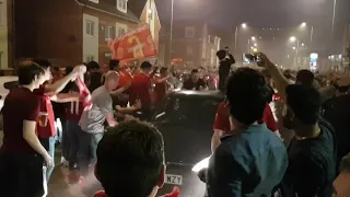 Liverpool fans go crazy after champions league win