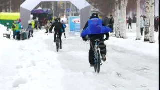 Winter Mountain Bike Race at Hyperborea Snow Fest in Petrozavodsk, Russia