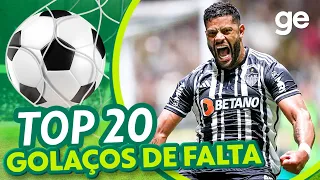 TOP 20 GOLAÇOS DE FALTA DO BRASILEIRÃO 2023⚽| LISTAS | ge.globo