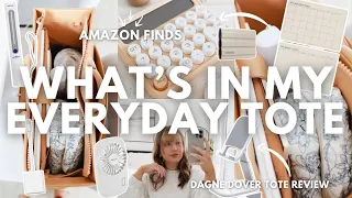 WHAT'S IN MY EVERYDAY TOTE: amazon work finds + dagne dover tote review + purse organization