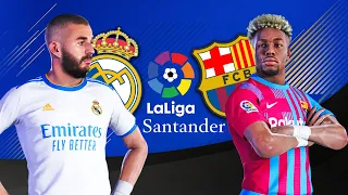 Real Madrid vs Barcelona 🔥 El Clasico - La Liga 21/22 | PES 2021 Realism Mod Ft. Santiago Bernabeu