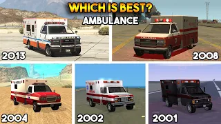 GTA : WHICH IS BEST AMBULANCE VEHICLE IN EVERY GTA? (GTA 5, 4, SAN, VC, 3)