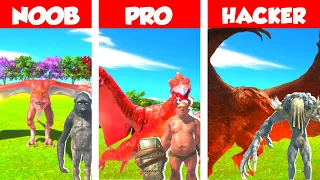 NOOB VS PRO VS HACKER: RODAN CREATING CHALLENGE IN ANIMAL REVOLT BATTLE SIMULATOR