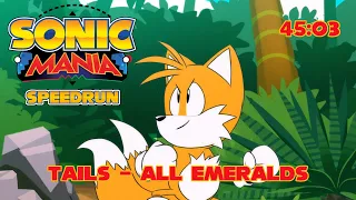 [Personal Best] Sonic Mania Speedrun - Tails All Emeralds, Plus, Glitched in 45:03 RTA