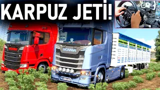 TARLADAN KARPUZ YÜKLEDİK! - SCANİA'LAR İLE KARPUZ JETİ - ETS 2 MOD T300RS @oguzhankaplan