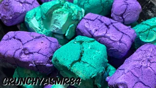 Teal & Purple Pasted Chalk Chunks | Oddly Satisfying | ASMR | Sleep Aid