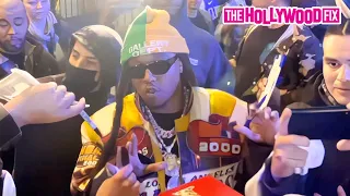 Takeoff From Migos Gets Overwhelmed By Fans While Leaving The Lakers Vs. Clippers Game In L.A.