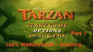 Disney's Tarzan (PS1) 100% Walkthrough - Part 1 - Opening (Hard)