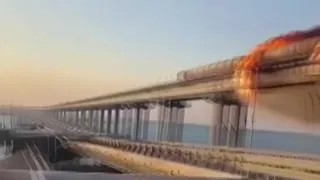 VIDEO: Massive blast on bridge to Crimea hurts Russian supply lines, pride