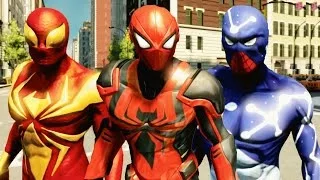 The Amazing Spider Man 2 - All DLC Suits & Showcasing with gameplay!
